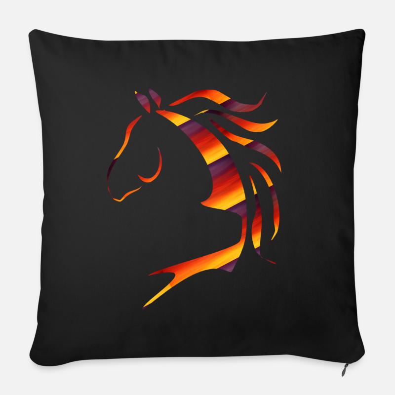 Pferd, Pferde, Pferdekopf multicolor - Sofakissen mit Füllung 45 x 45 cm - Schwarz