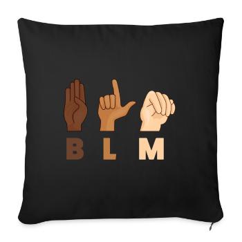 Black Lives Matter ASL Equality BLM Gift - Coussin et housse de 45 x 45 cm - noir - Devant