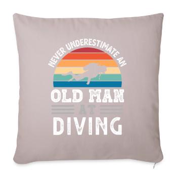 Old Man at Diving Fathers Day Funny Gift - Sofa pillow with filling 45cm x 45cm - light taupe - Front