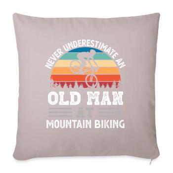 Old Man at Mountain biking Fathers Day Funny Gift - Sofa pillow with filling 45cm x 45cm - light taupe - Front