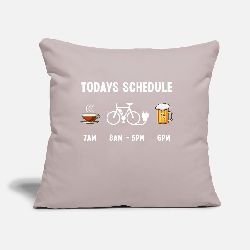 Lustiger heutiger Zeitplan Kaffee Ebike Bier Sofakissen mit Füllung 45 x 45 cm