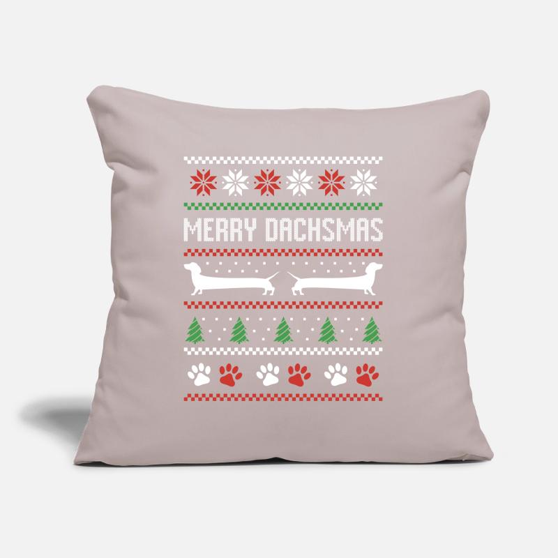 Dackel Wurst Hund Hässlicher Weihnachtspullover Sofakissen mit Füllung 45 x 45 cm