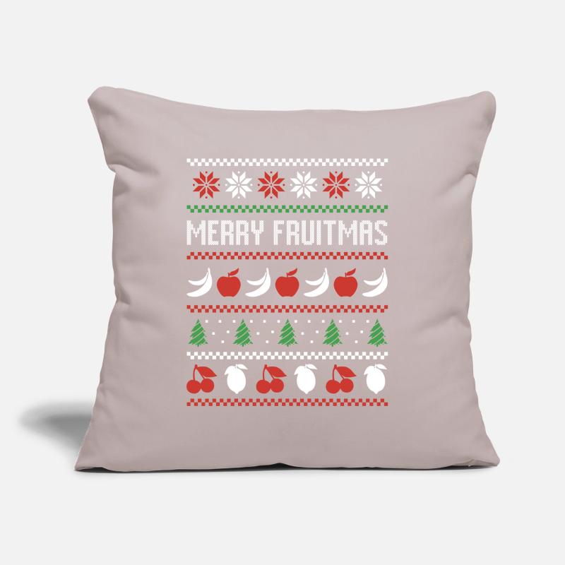 Frucht Banane Apfel Vogel Hässlicher Weihnachten Pullover Sofakissen mit Füllung 45 x 45 cm