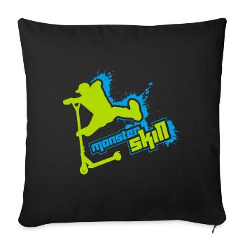 Scooter Stunt Skills - Sofa pillow with filling 45cm x 45cm - black - Front