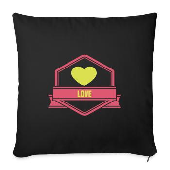 AMOUR - Coussin et housse de 45 x 45 cm - noir - Devant