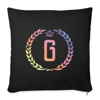G Lettre Couronne - Coussin et housse de 45 x 45 cm - noir - Devant