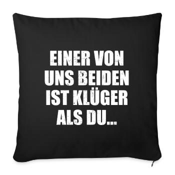 Duo de dictons intelligents - Coussin et housse de 45 x 45 cm - noir - Devant