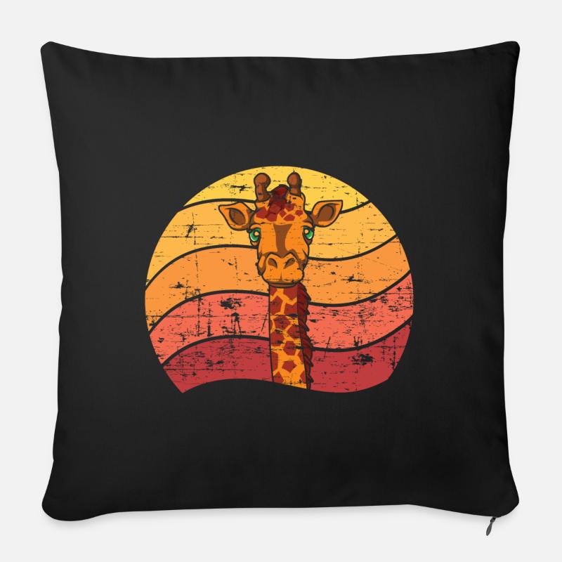 girafe - Coussin et housse de 45 x 45 cm - noir