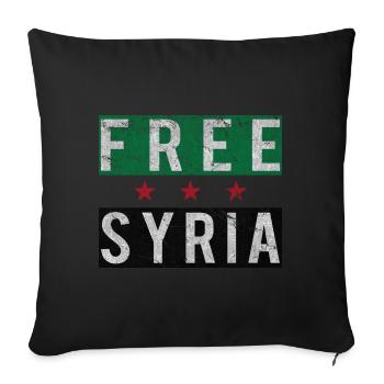 Syrie libre - Coussin et housse de 45 x 45 cm - noir - Devant