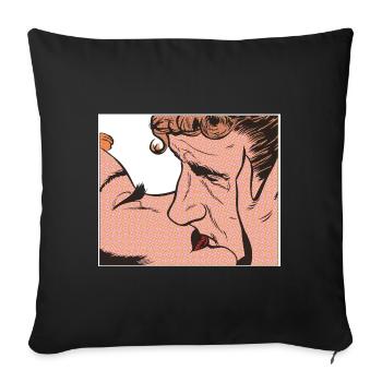 Baiser 02 - Coussin et housse de 45 x 45 cm - noir - Devant