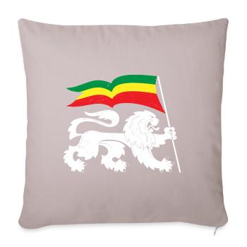 Drapeau Reggaeton Rasta Reggae Lion - Coussin et housse de 45 x 45 cm - taupe clair - Devant