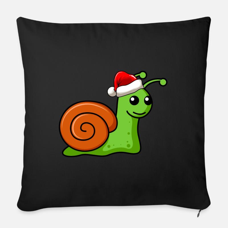 Schnecke Comic Weihnachten - Sofakissen mit Füllung 45 x 45 cm - Schwarz