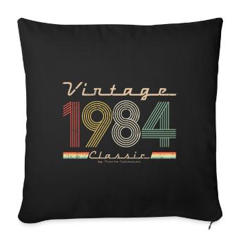 Vintage Classic 1984 pseudo retro year of birth - Sofa pillow with filling 45cm x 45cm - black - Front
