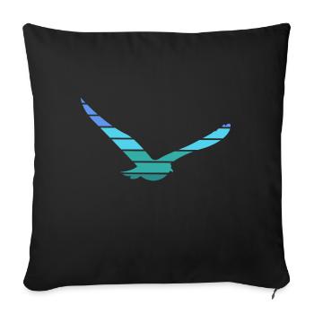 Seagull aime le capitaine de mer moin moin enfant côtier - Coussin et housse de 45 x 45 cm - noir - Devant