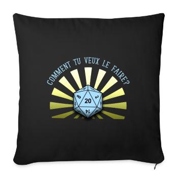 20 naturel - Coussin et housse de 45 x 45 cm - noir - Devant
