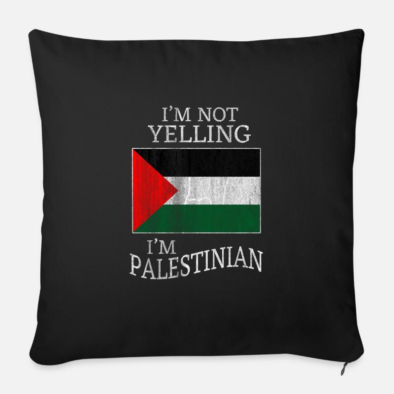 Palestiniens de Palestine - Coussin et housse de 45 x 45 cm - noir