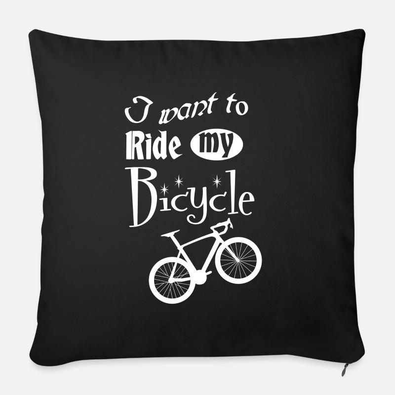 Passe-temps de conduite de vélo - Coussin et housse de 45 x 45 cm - noir