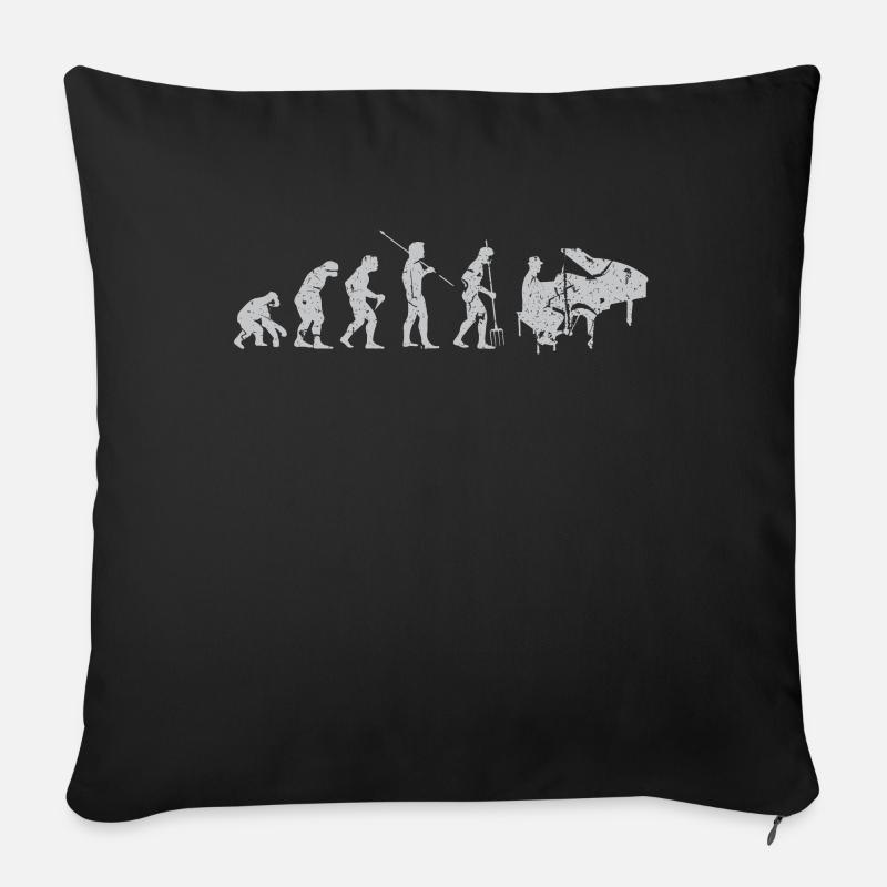 Evolution music piano - Sofa pillow with filling 45cm x 45cm - black