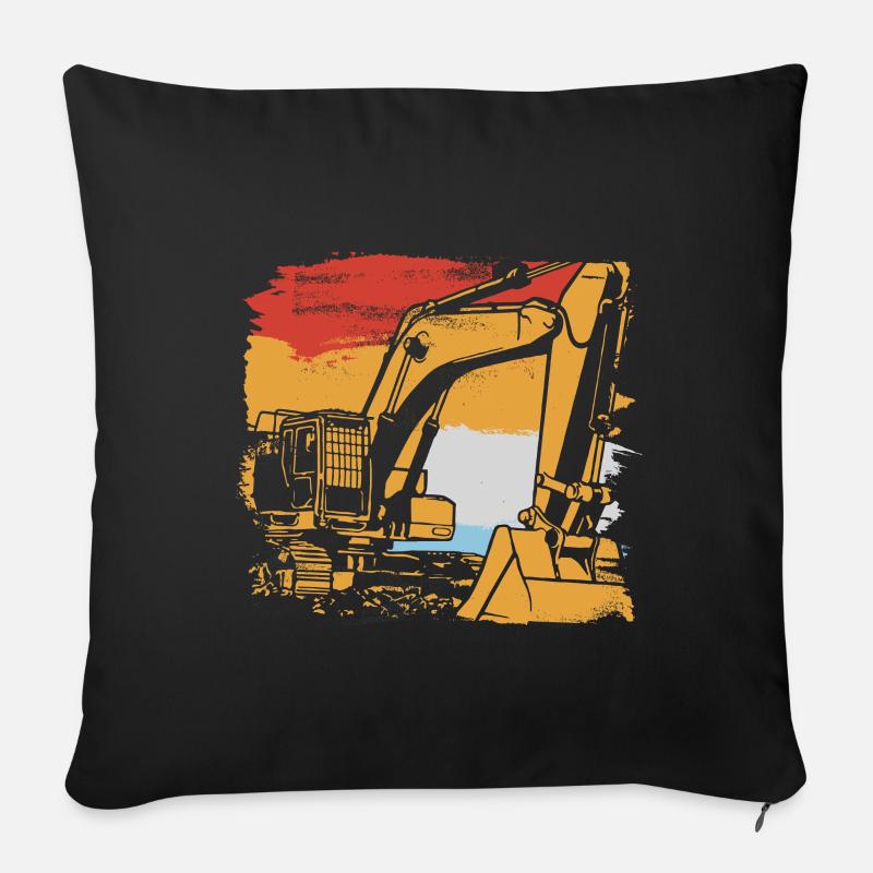 Bagger Schaufel - Sofakissen mit Füllung 45 x 45 cm - Schwarz