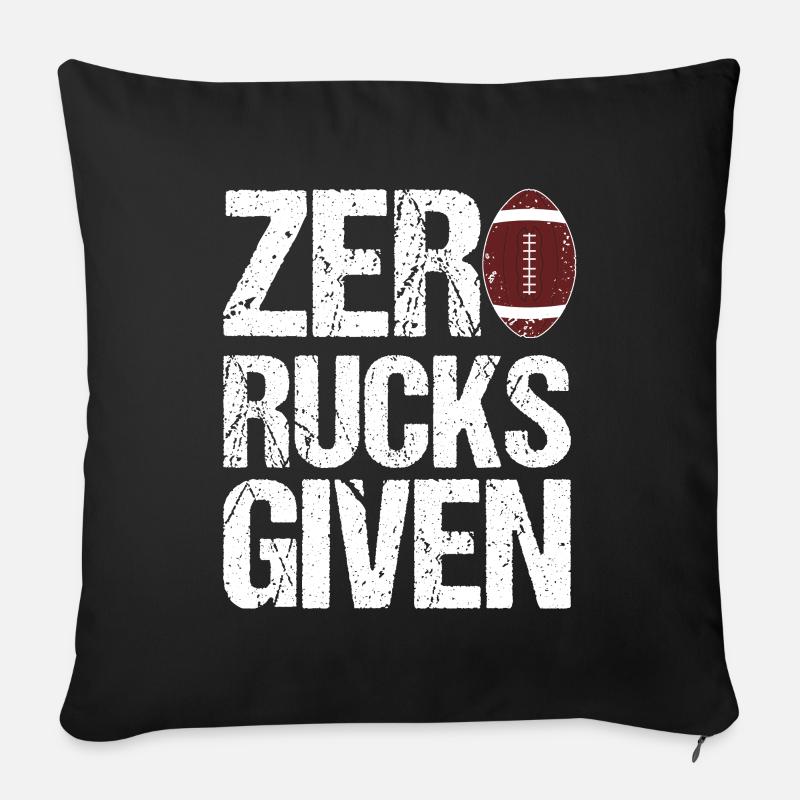 Zero Rucks Given Rugby - Sofa pillow with filling 45cm x 45cm - black
