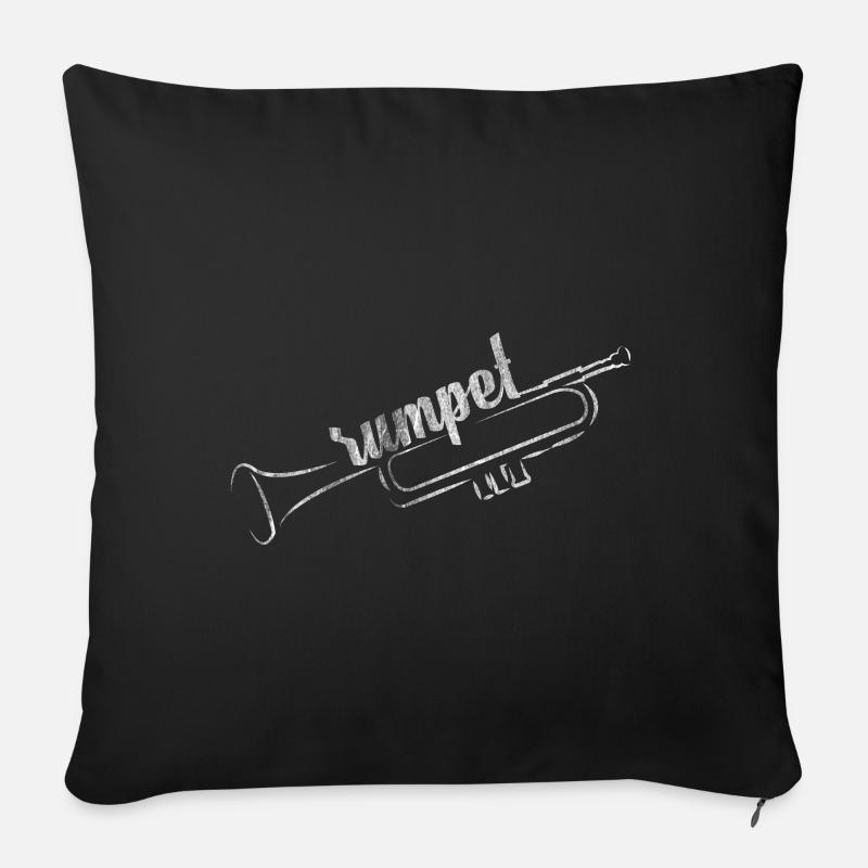 Trompete Trompeter - Sofakissen mit Füllung 45 x 45 cm - Schwarz