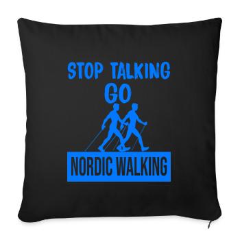 Nordic Walking chat - Sofa pillow with filling 45cm x 45cm - black - Front