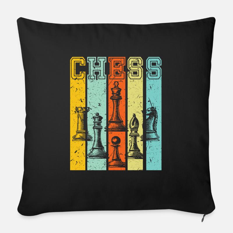 échecs - Coussin et housse de 45 x 45 cm - noir