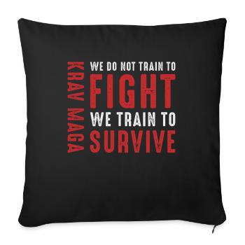 Krav Maga Verteidigung - Sofakissen mit Füllung 45 x 45 cm - Schwarz - Vorne