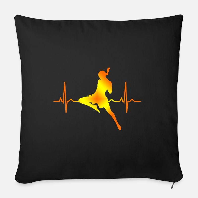 Muay Thai heartbeat - Sofa pillow with filling 45cm x 45cm - black