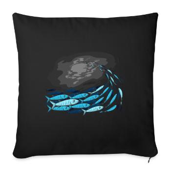 Fish Predatory fish - Sofa pillow with filling 45cm x 45cm - black - Front