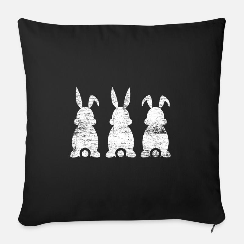Lapin lapin - Coussin et housse de 45 x 45 cm - noir