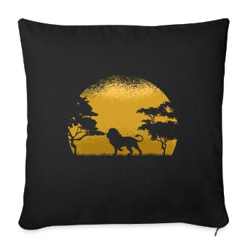 Lion Afrique - Coussin et housse de 45 x 45 cm - noir - Devant