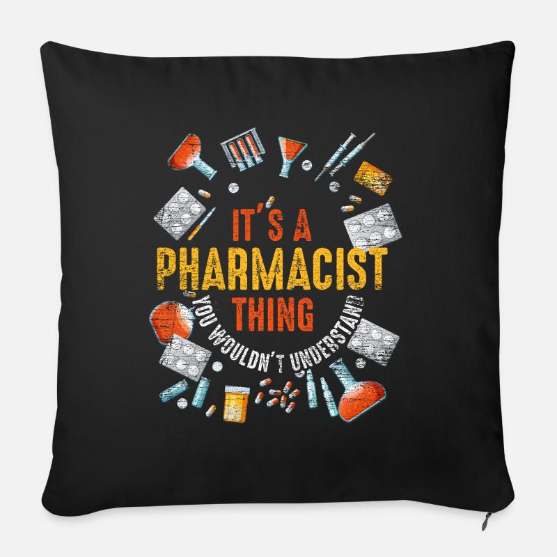 pharmacien - Coussin et housse de 45 x 45 cm - noir