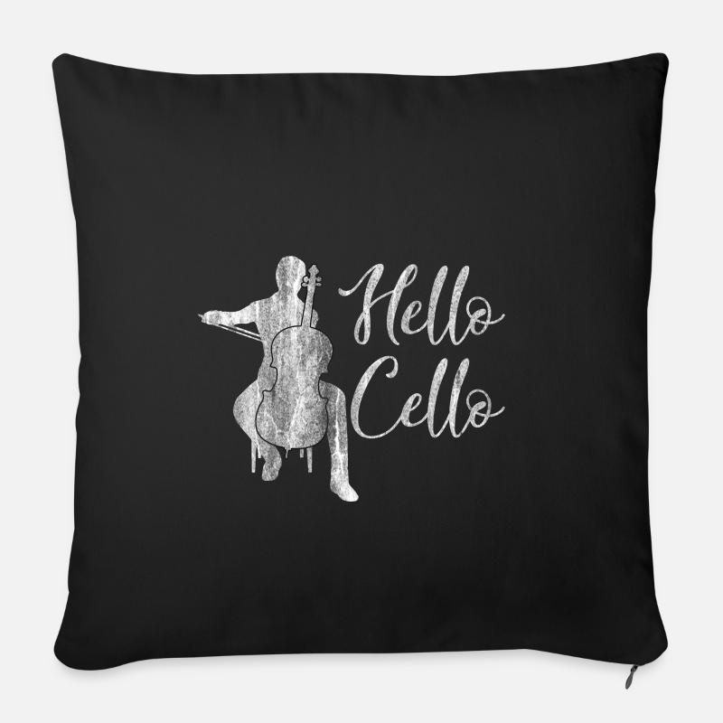 Cello Freude - Sofakissen mit Füllung 45 x 45 cm - Schwarz