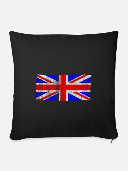 Großbritannien - Sofakissen mit Füllung 45 x 45 cm - Schwarz