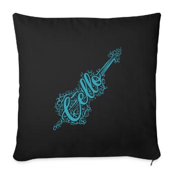 Orchestre de violoncelle - Coussin et housse de 45 x 45 cm - noir - Devant