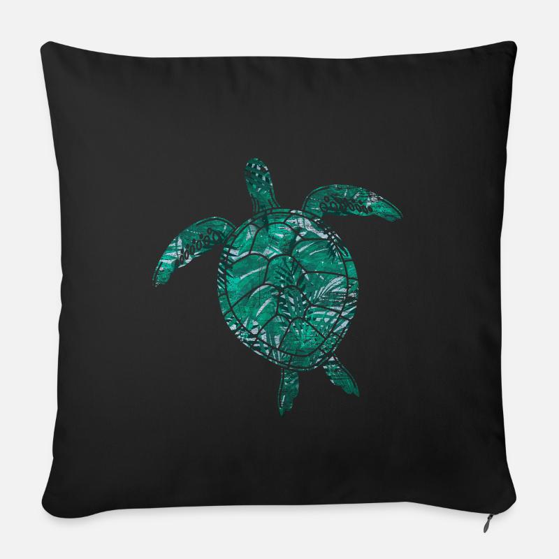 Schildkröte - Sofakissen mit Füllung 45 x 45 cm - Schwarz