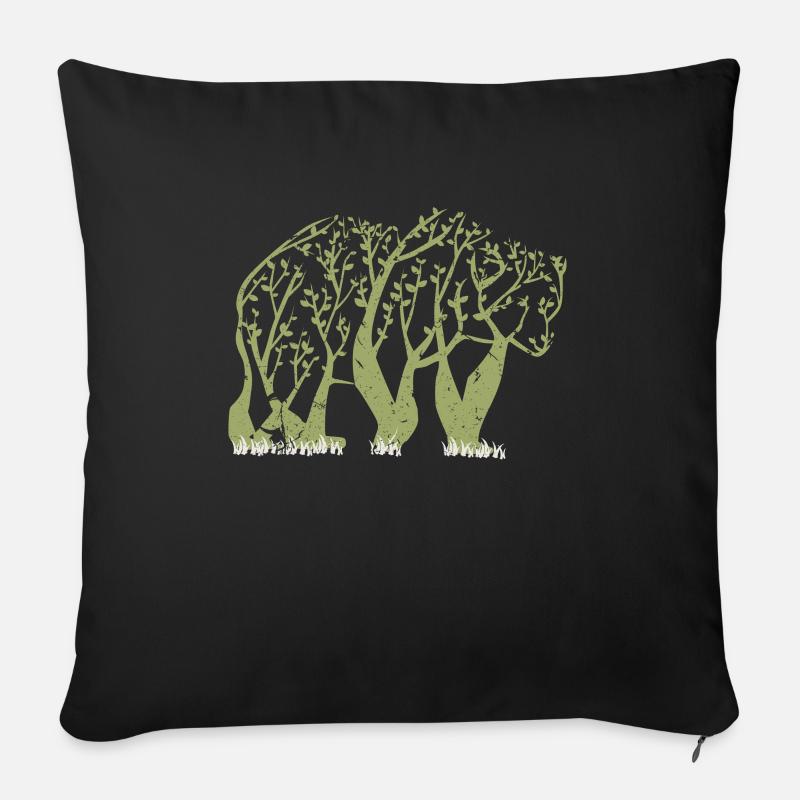 Forêt d'ours - Coussin et housse de 45 x 45 cm - noir