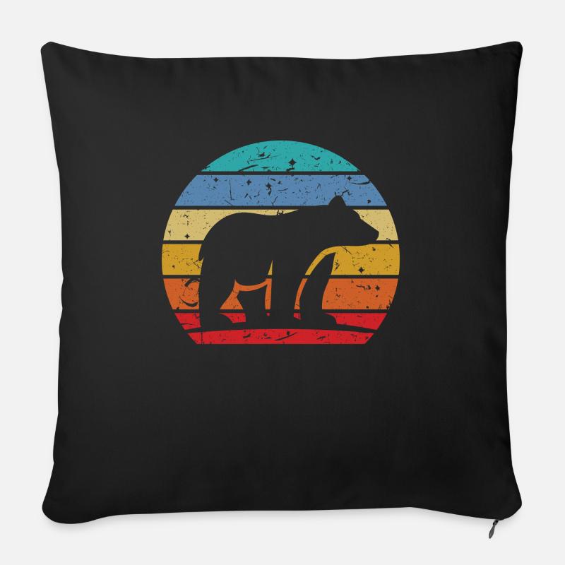 bear - Sofa pillow with filling 45cm x 45cm - black