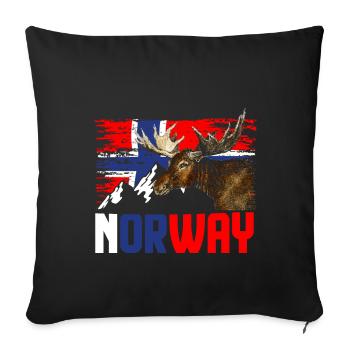 Orignal norvégien - Coussin et housse de 45 x 45 cm - noir - Devant