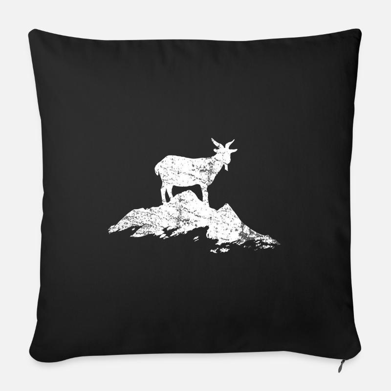 Ziege Klettern - Sofakissen mit Füllung 45 x 45 cm - Schwarz