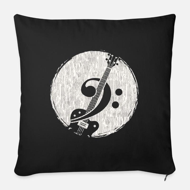 Guitare basse - Coussin et housse de 45 x 45 cm - noir