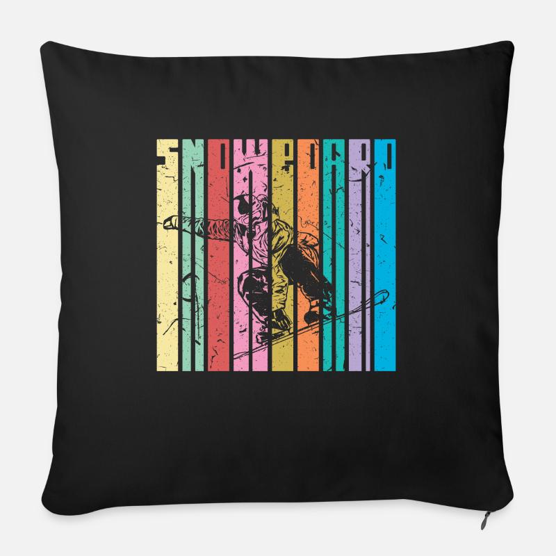 snowboarding - Sofa pillow with filling 45cm x 45cm - black
