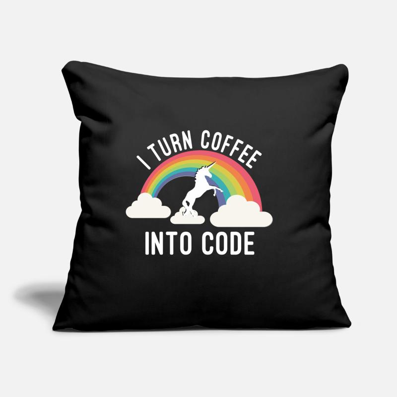 Ich verwandle Kaffee in Code Sofakissen mit Füllung 45 x 45 cm