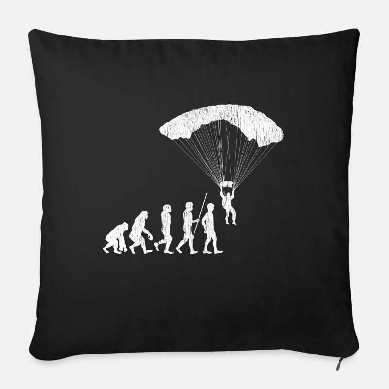 Paragliding Evolution - Sofakissen mit Füllung 45 x 45 cm - Schwarz