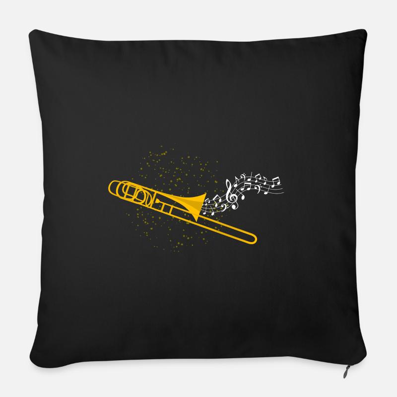 Trombone - Coussin et housse de 45 x 45 cm - noir