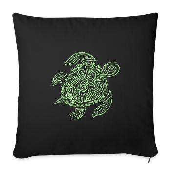 Turtle environmental protection - Sofa pillow with filling 45cm x 45cm - black - Front