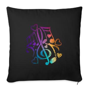 Musique de Clef - Coussin et housse de 45 x 45 cm - noir - Devant