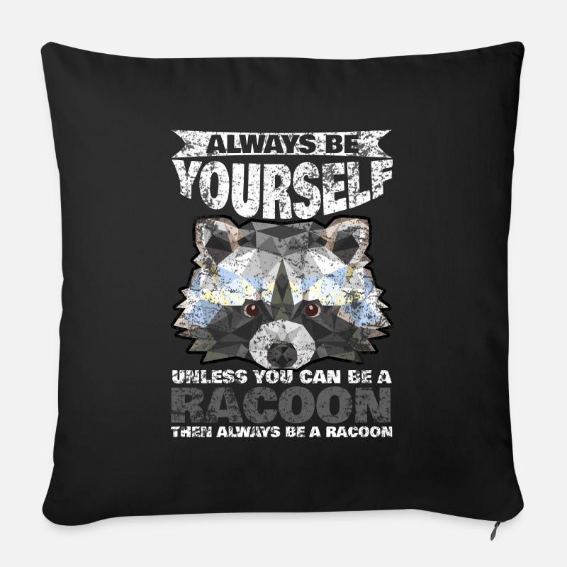 raton laveur - Coussin et housse de 45 x 45 cm - noir