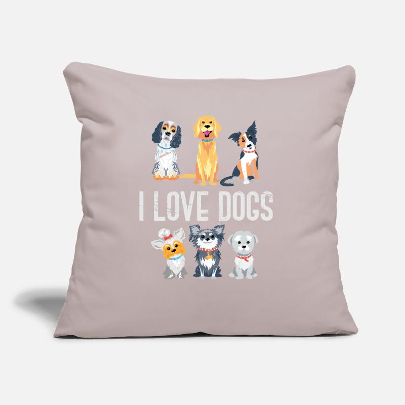 Amoureux des chiens Coussin et housse de 45 x 45 cm